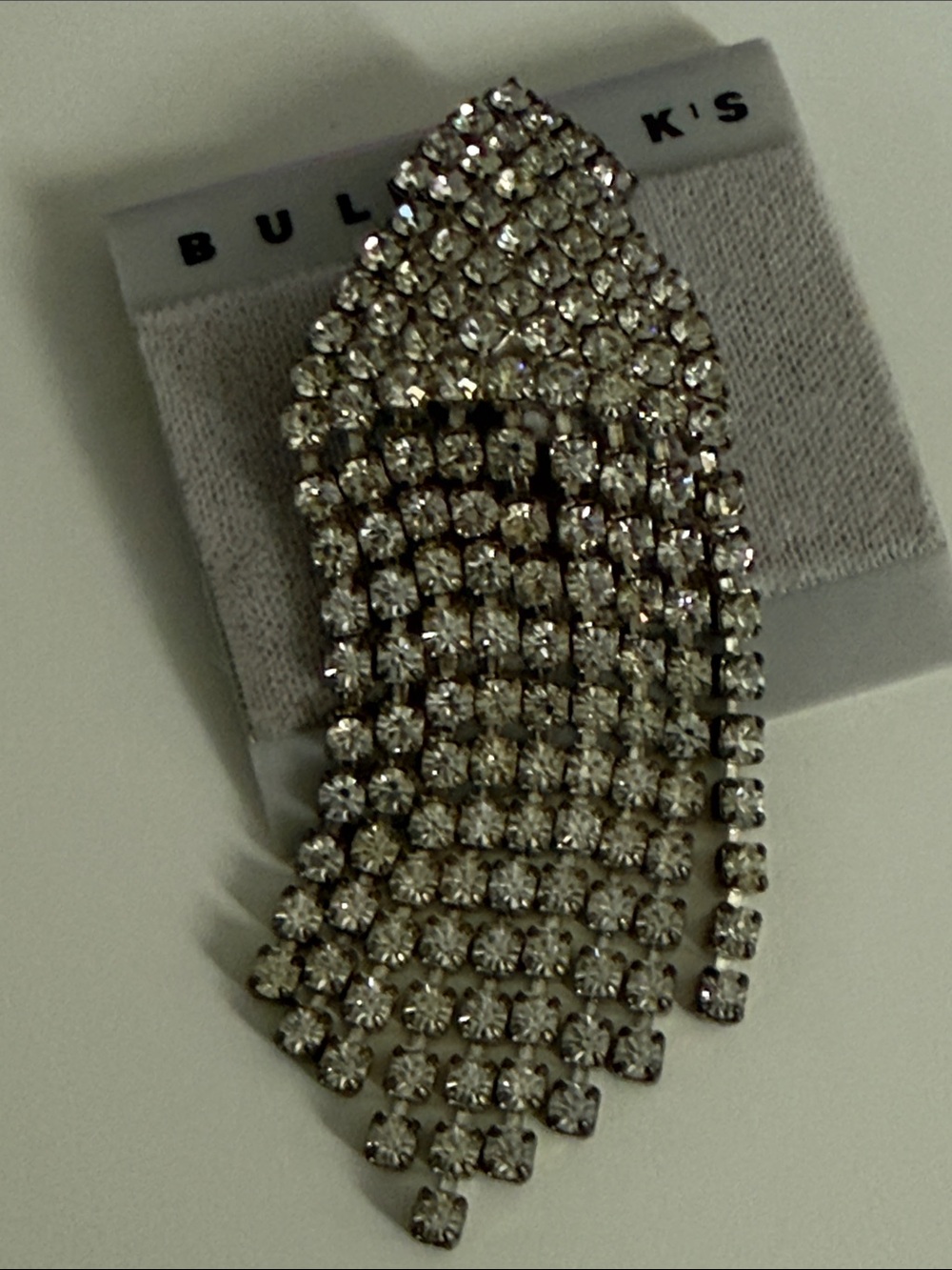Bullocks department store Vintage long rhinestone fringe statement pin brooch